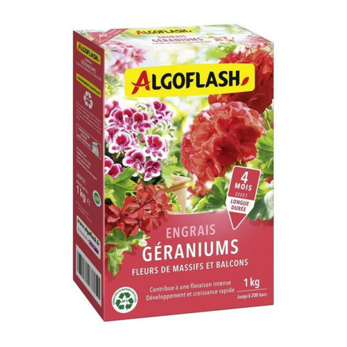 Algoflash - Engrais Géraniums, Fleurs de Massifs et Balcons - ALGOFLASH NATURASOL - 1 kg Algoflash  - Engrais & entretien Fruitier