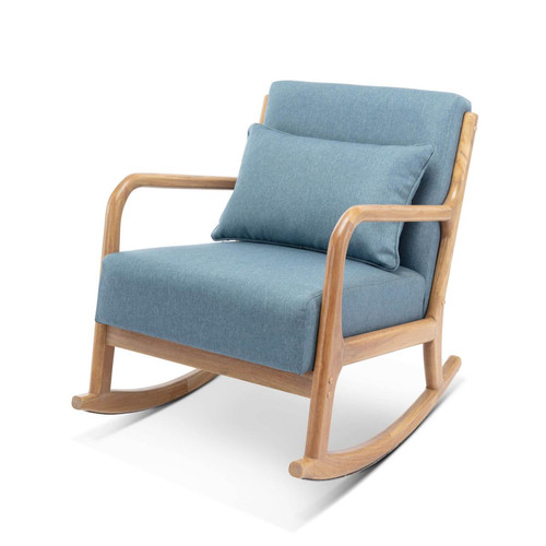 Alice'S Garden - Fauteuil à bascule design en bois et tissu, 1 place, rocking chair scandinave - Rocking Chairs Fauteuils
