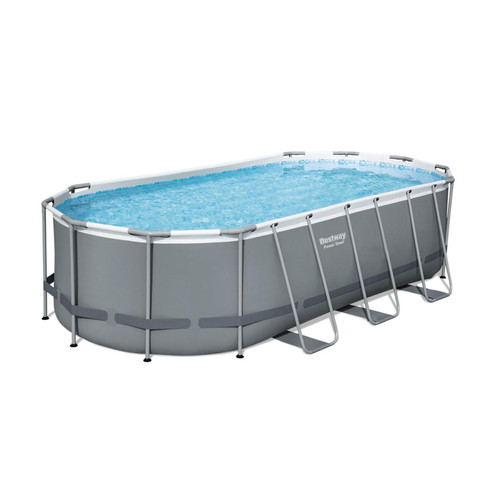 Alice'S Garden - Kit piscine complet BESTWAY – Spinelle grise – piscine ovale tubulaire 5x3 m, pompe de filtration, échelle, bâche de protection Alice'S Garden   - Pompe piscine bestway