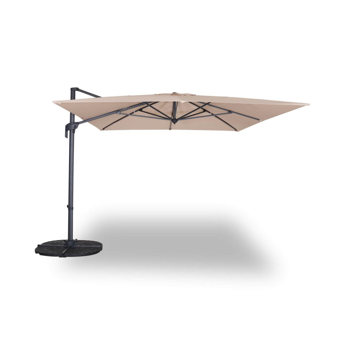 Alice'S Garden Parasol déporté rectangulaire 3 x 4 m ? Antibes ? beige ? parasol exporté, inclinable, rabattable et rotatif à 360°