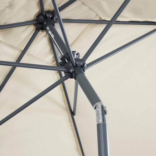 Parasols Parasol droit Touquet rectangulaire 2x3m Sable, mât central aluminium orientable et manivelle d'ouverture | sweeek