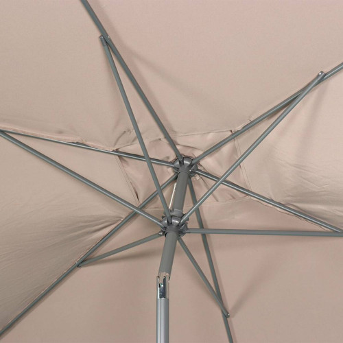 Parasols Parasol droit Touquet rectangulaire 2x3m taupe, mât central aluminium orientable et manivelle d'ouverture | sweeek