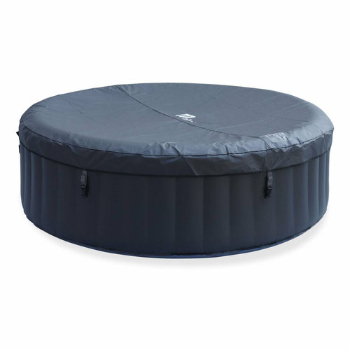 Spa gonflable Spa MSPA gonflable rond – BERGEN 6 gris anthracite - Spa gonflable 6 personnes rond 205 cm, PVC, pompe, chauffage, gonfleur | sweeek