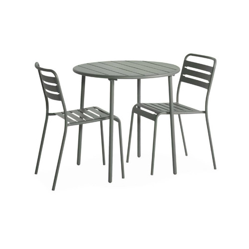Ensembles canapés et fauteuils Table de jardin métal 2 places, savane  | sweeek
