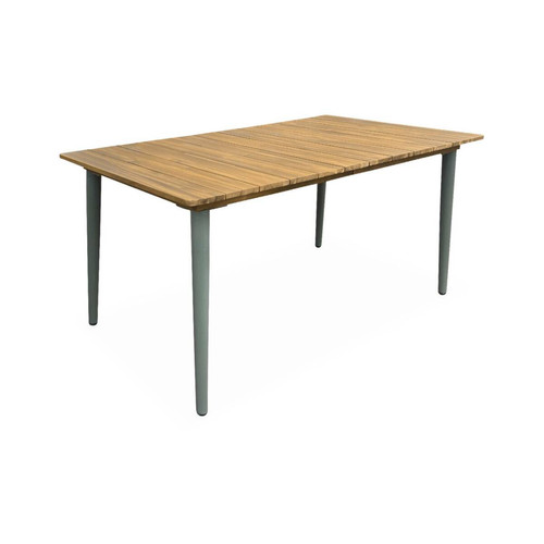 Ensembles tables et chaises Table de jardin métal savane + 4 chaises beiges  | sweeek