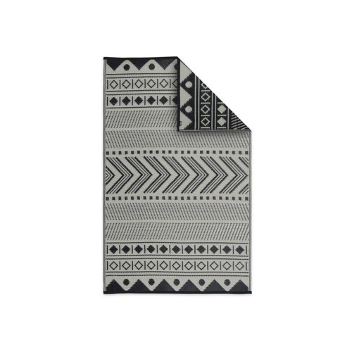 Alice'S Garden - Tapis d’extérieur 120x180cm BAMAKO - Rectangulaire, motif ethnique noir / beige, jacquard, réversible, indoor / outdoor - Tapis ethnique Tapis