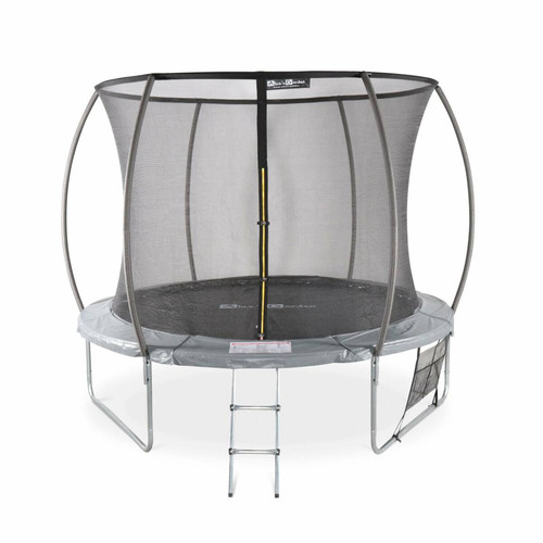 Trampolines sweeek Trampoline Ø 305cm - Mars Inner XXL- trampoline de jardin gris avec filet de protection intérieur et accessoires | sweeek