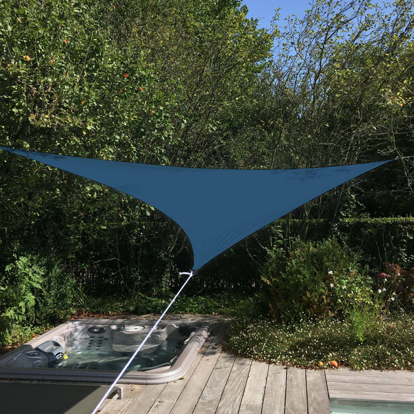 Voile d'ombrage Alice'S Garden Voile d'ombrage triangulaire extensible EASYWIND 3,6 x 3,6 x 3,6m - Bleu - Anti UV UPF 50+