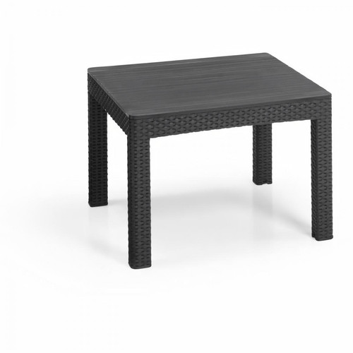 Allibert Canap‚ d'angle SanRemo 5 places imitation rotin tressé avec table basse - gris graphite