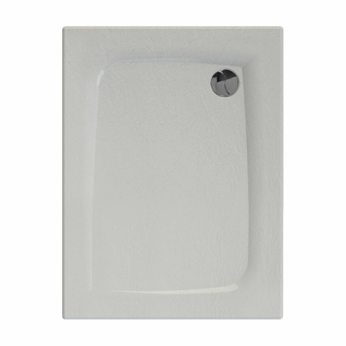 Receveur de douche Allibert Receveur de douche rect effet pierre Mooneo - L. 100 x l. 80 cm - Blanc