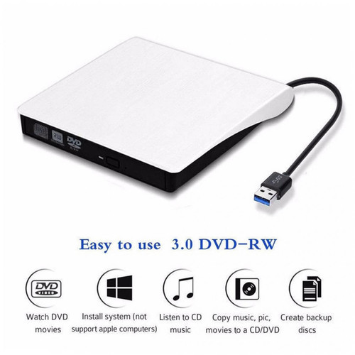 Alpexe Alpexe Lecteur CD/DVD Externe, USB 3.0 Graveur Enregistreur Portable RW/ROM Transmission Rapide Windows/MAC OS Apple/iMac/Macboo