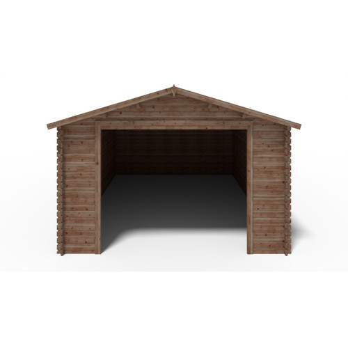 ALTANKA Garage en bois | 24m2 | 4x6m | imprégnée | Ep. 28mm | couleur: marron