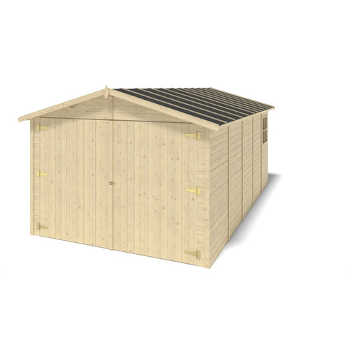 Garages en bois ALTANKA Garage en bois | 14,94m2 | 3,05x4,93m | Ep. 18mm | couleur: naturel