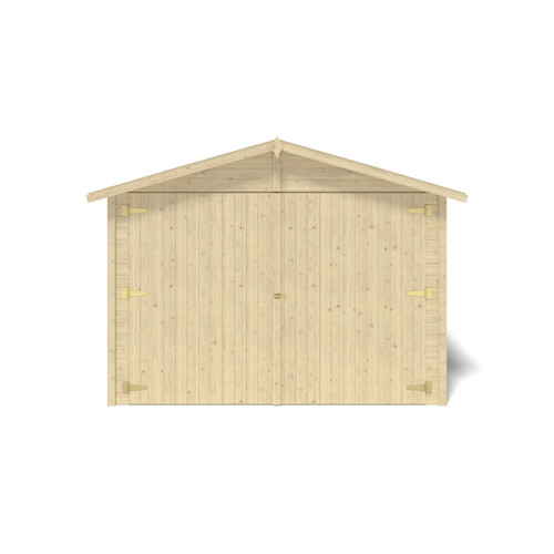 ALTANKA Garage en bois | 14,94m2 | 3,05x4,93m | Ep. 18mm | couleur: naturel