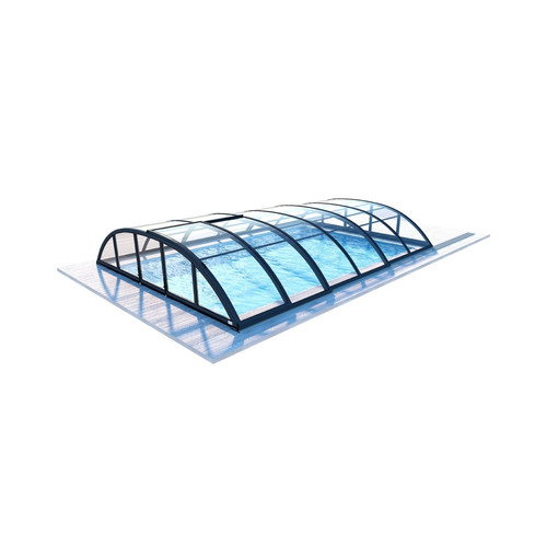 Accessoires piscines hors sol ALTANKA Abri de piscine Horizon pour les modèles 4,10x3 m | BAS85, BAS785 | polycarbonate massif 3 mm | Couleur Ral7016 Graphite