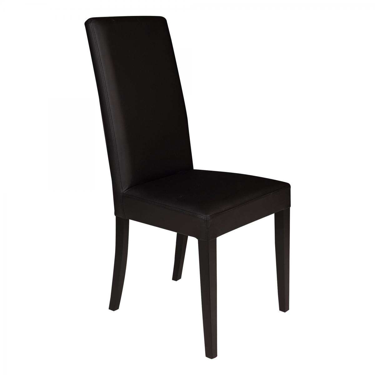 alter chaise classique en éco-cuir rembourrée avec pieds en bois, fauteuil de salle à manger, made in italy, cm 46x54h98, couleur noir  noir
