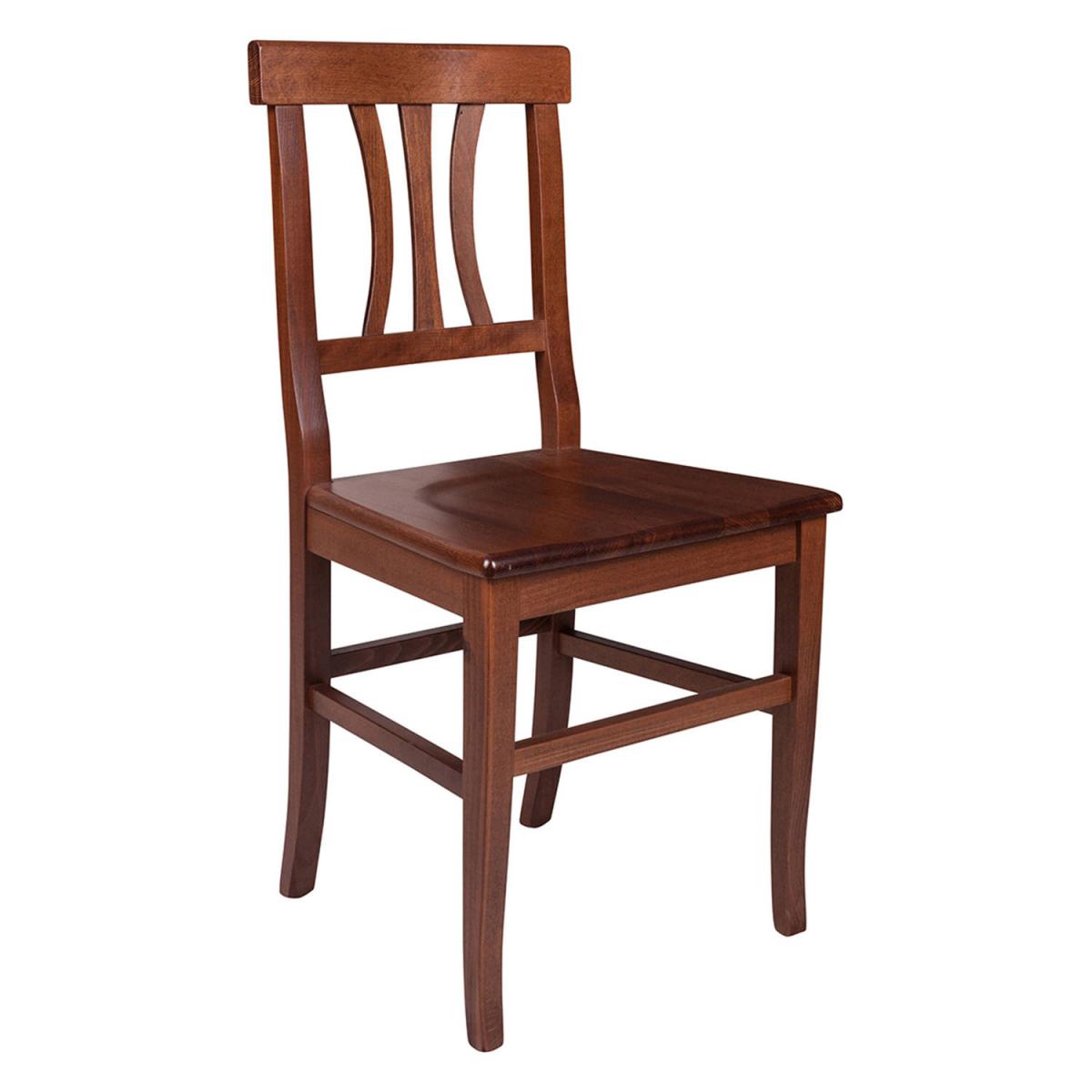 Chaise de salon ou de cuisine style country bois de hêtre massif 44x445h89 cm couleur noyer