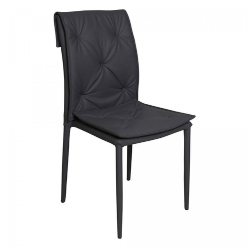 Alter - Chaise moderne en éco-cuir, pour salle à manger, cuisine ou salon, cm 44x44h91, Assise h cm 53, Couleur Gris Alter  - Chaises