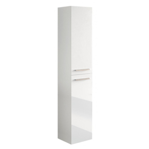 Alter - Colonne de salle de bain suspendue avec deux portes, laqué blanc brillant, 30 x 150 x 25 cm. - meuble bas salle de bain Blanc