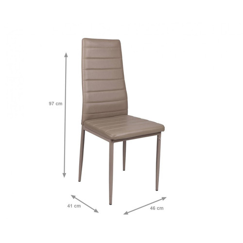 Alter Ensemble de 2 chaises classiques en éco-cuir, pour salle à manger, cuisine ou salon, cm 46x41h97, Assise h cm 46, Couleur sable