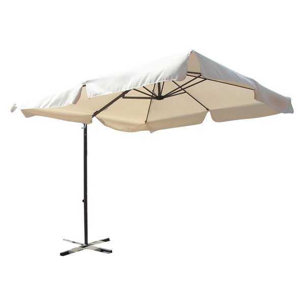 Parasols Alter Parapluie à bras en aluminium, tissu de couleur écru et structure anthracite, Dimensions 250 x 250 x 250 cm
