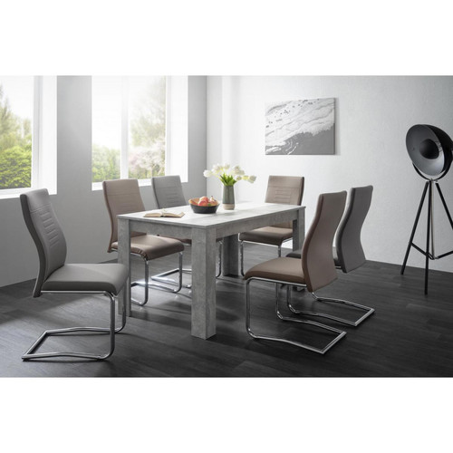 Alter - Table avec panneau central réversible, couleur béton avec panneau réversible noir et blanc, 138 x 74 x 80 cm. Alter - Tables à manger A manger