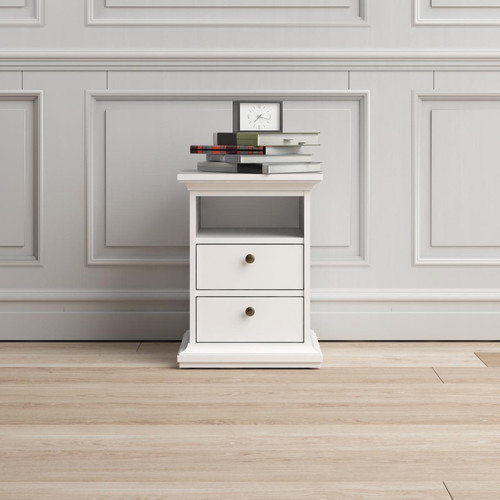 Alter - Table de chevet avec deux tiroirs, couleur blanche, 43,6 x 58,8 x 40 cm Alter  - Chevet enfant