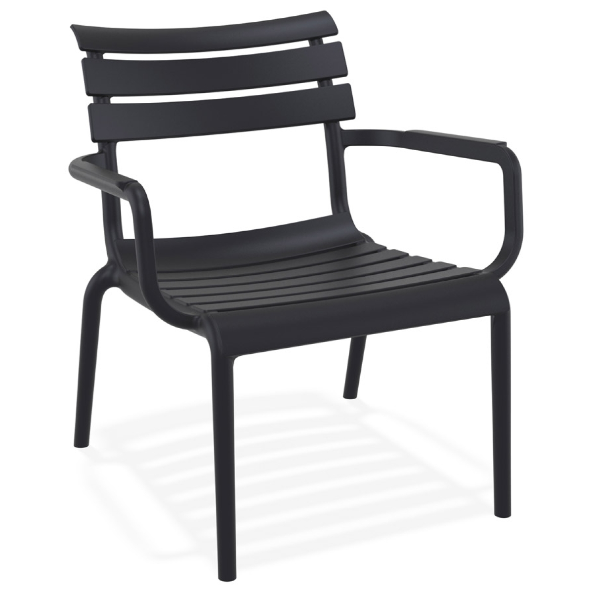 alterego chaise de jardin avec accoudoirs 'aroma' noire  en matière plastique  noir