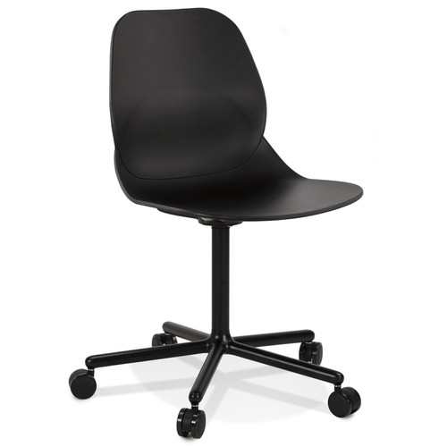 Alterego - Chaise de bureau moderne 'MAGELLAN' noire sur roulettes Alterego  - Alterego