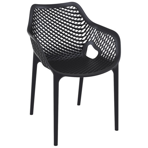 Alterego - Chaise de jardin / terrasse 'SISTER' noire en matière plastique Alterego  - Alterego