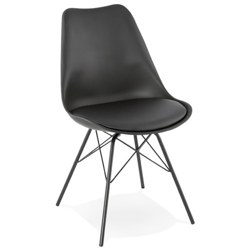 Alterego - Chaise design 'BYBLOS' noire style industriel Alterego  - Chaise scandinave grise Chaises