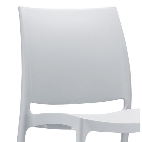 Alterego Chaise design 'ENZO' en matière plastique gris clair