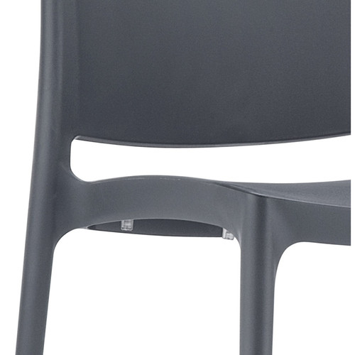 Alterego Chaise design 'ENZO' en matière plastique gris foncé