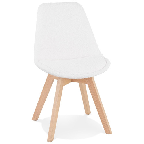 Alterego - Chaise design 'LINETTE' en tissu bouloché blanc style scandinave Alterego - Chaises Non empilable
