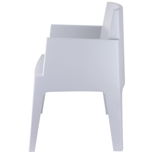 Alterego Chaise design 'PLEMO' grise claire en matière plastique