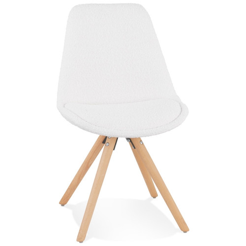 Alterego - Chaise design 'VALENTINE' en tissu bouloché blanc style scandinave Alterego  - Chaises Design