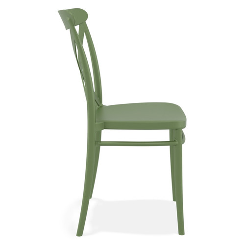 Chaises Chaise empilable 'JACOB' style rétro en matière plastique verte