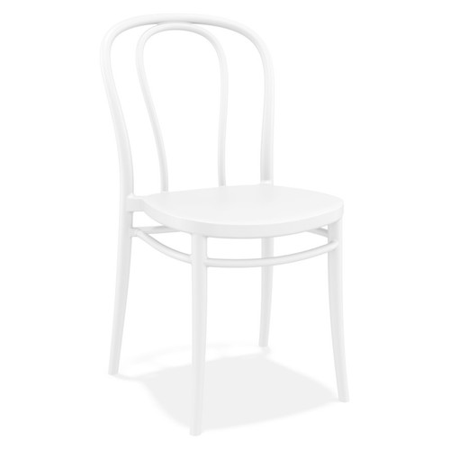 Alterego - Chaise empilable 'JAMAR' intérieur / extérieur en matière plastique blanche Alterego  - Alterego