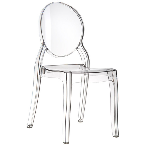 Alterego - Chaise médaillon 'ELIZA' transparente en matière plastique Alterego  - Chaise scandinave grise Chaises