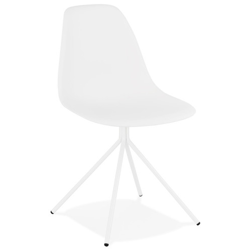 Alterego - Chaise moderne 'LORY' blanche avec pied en métal Alterego  - Chaise Starck Chaises