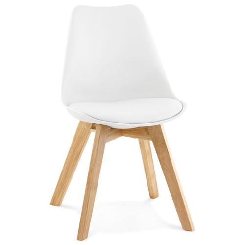 Alterego - Chaise moderne 'TEKI' blanche Alterego - Maison Blanc coton