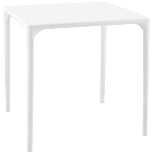 Tables à manger Alterego Table à dîner carrée 'KUIK' design blanche - 72x72 cm