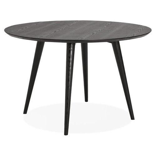 Tables à manger Table à dîner ronde 'SWEDY' en bois noir - Ø 120 cm