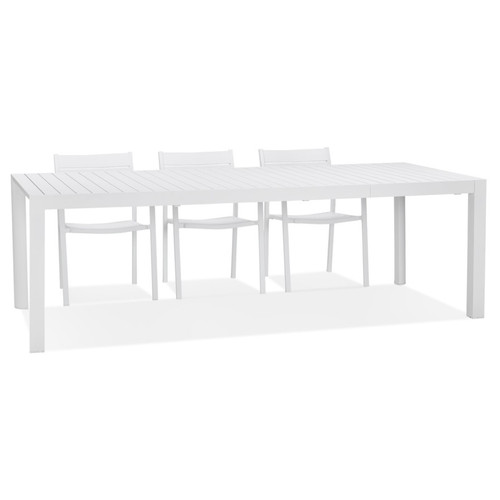 Alterego - Table de jardin extensible 'SAMUI' en aluminium blanc mat - 180(240)x100 cm Alterego  - Alterego
