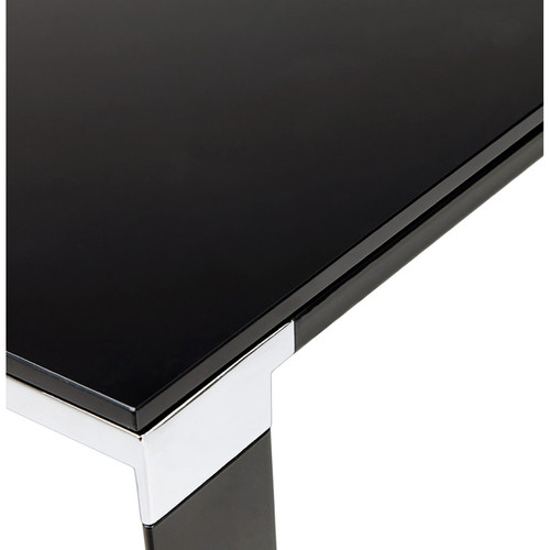 Bureaux Table de réunion / à manger design 'XLINE' en verre noir - 200x100 cm