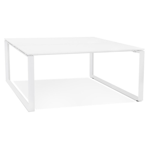 Alterego - Table de réunion / bureau bench 'BAKUS SQUARE' blanc - 140x140 cm Alterego  - Table bench