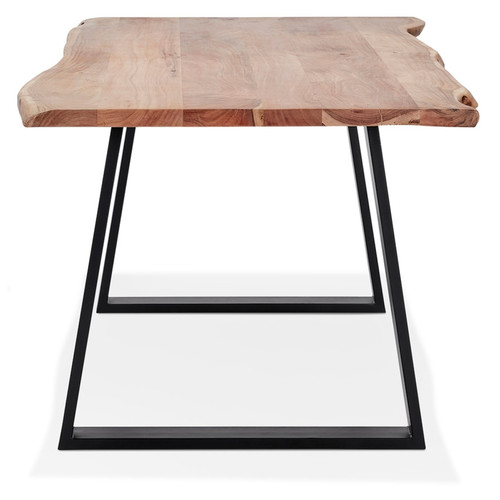 Bureaux Table de salle à manger style industriel 'RAFA' en bois massif et métal - 160x90 cm