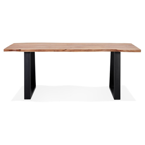 Alterego Table de salle à manger style industriel 'RAFA' en bois massif et métal - 200x95 cm