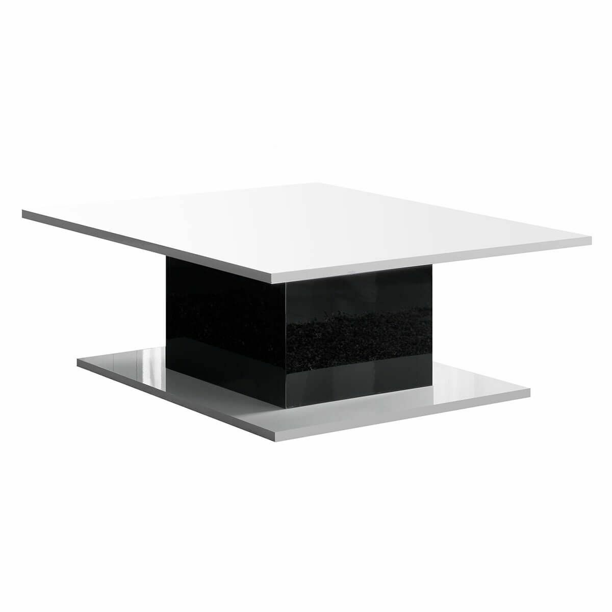 Meubles TV, Hi-Fi Altobuy COLUMBUS / ALYSSA - Table Basse Rectangulaire Laquée Brillant Blanc et Noir