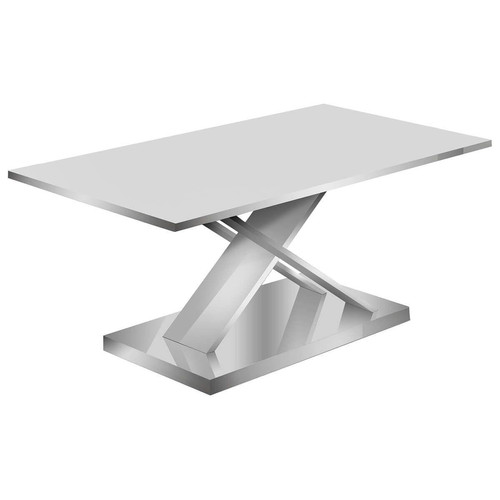 Altobuy - BERGEN - Table Basse Rectangulaire L120cm Coloris Blanc - Meuble TV Blanc Meubles TV, Hi-Fi